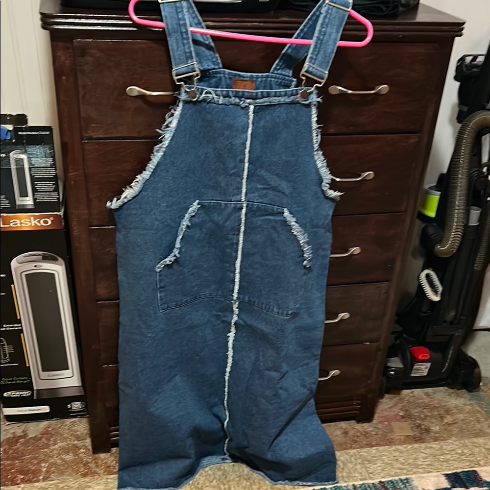 Denim Overall Dress POL Sm. Never worn NWOT